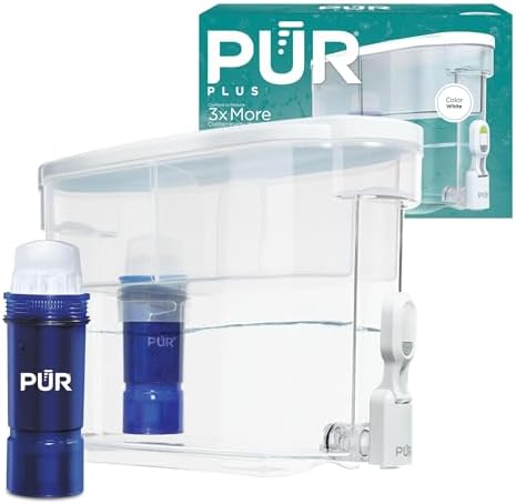 PUR Plus 30-Cup Water Filter Dispenser with 1 Lead-Reducing Filter, Blue by PUR