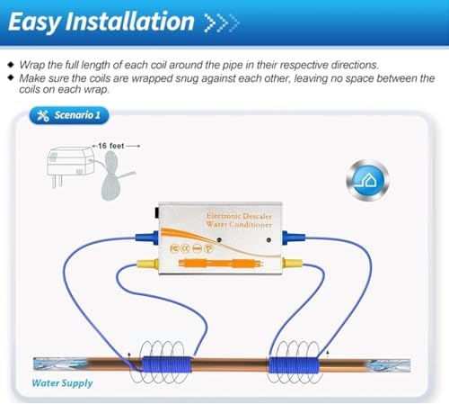 Electronic Water Descaler System, Whole House Water Softener Alternative, No Salt, Limescale Prevention (Sliver) - Image 4