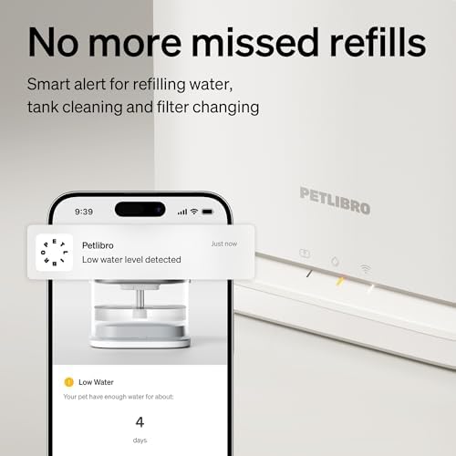 PETLIBRO Upgrade Cat Water Fountain Stainless Steel Tray, Dockstream 2 Cat Fountain Indoor, 3L/101oz Auto Cat Fountains for Drinking, App Monitoring Pet Water Fountain Dog, 5G WiFi Cat Water Dispenser - Image 5