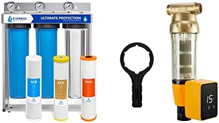 Express Water Ultimate Protection Whole House Water Filter System + iSpring WSP50ARB Spin Down Sediment Water Filter by ExpressWater