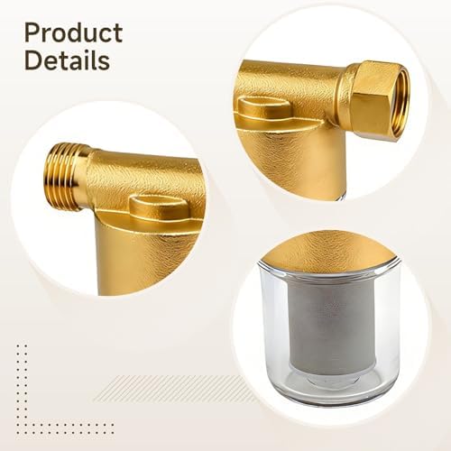 40 Micron Brass Inline Spin Down Sediment Water Filter, Pre-Filter System for Water Heaters, Washing Machines and Faucets, Removes Rust and Scale - Image 3