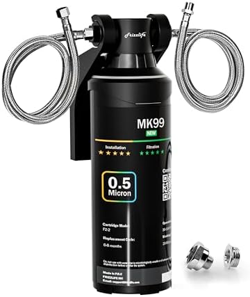 Frizzlife Under Sink Water Filter System-NSF/ANSI 53&42 Certified High Capacity Direct Connect Under Counter Drinking Water Filtration System-0.5 Micron Reduces Lead, Chlorine, Bad Taste & Odor, Black by FRIZZLIFE