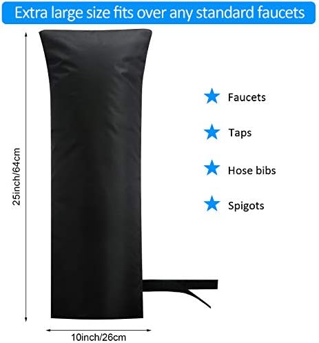 Frienda 1 Pcs Outdoor Faucet Cover for Winter Freeze Protection Large,Black - Image 2
