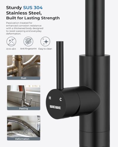 Kitchen Faucet with Glass Rinser, Pull Down Sparyer, 3 Water Modes - Image 3