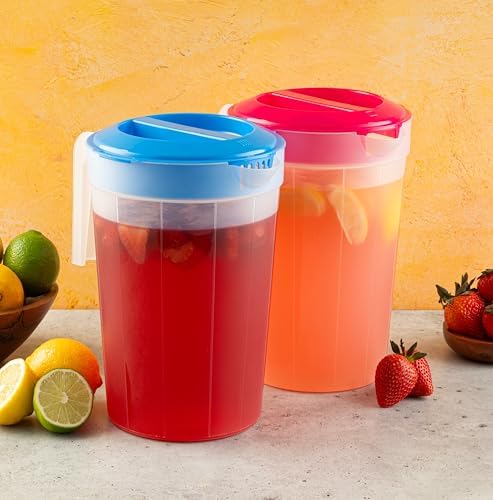 2-Pack 1-Gallon Water Pitchers with Lids, BPA-Free Plastic - Image 2