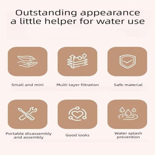 Mini Faucet Water Filter- Multi-Layer Filtration & Splash-Proof Kitchen Purifier, Splash-Proof Softener Parts, Detachable Leak-Proof F́aucet Mount Purifier for Kitchen Bathroom Home (2pcs-2) - Image 4