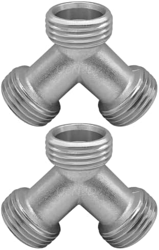 Uenede Nickel-plated Brass Splitter 3/4" GHT Male Y Connector, 2PCS by Uenede