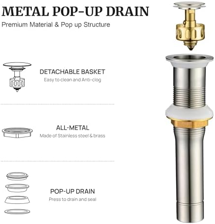 Ultimate Unicorn Bathroom Sink Stopper, Without Overflow, Brushed Nickel - Image 2