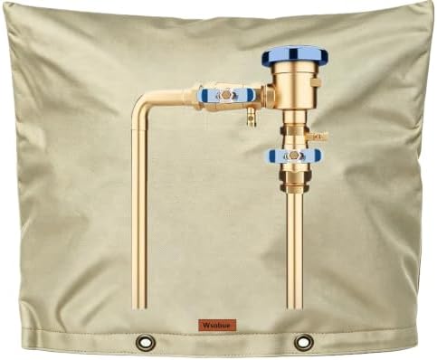Backflow Preventer Cover Insulated Pouch,Outdoor Pipe Insulation Cover,Winter Freeze Protection Water Well Pump Covers Sprinkler Valve Cover Insulated (Kahki, 36''W x 30''H) by Wsobue