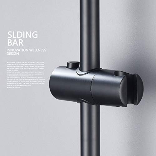 Tecmolog 69cm Shower Head Slide Bar ABS Plastic Height Adjustable Suction Cups Shower Bar with Dish Black, BB4044 - Image 3
