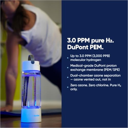 IonBottles Pro Hydrogen Ionizer Water Bottle Ion - 3.0 PPM - 14 oz Glass - Image 2