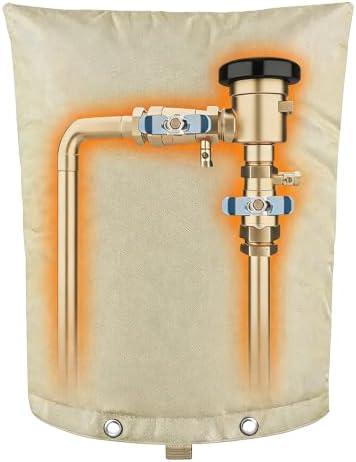 Backflow Preventer Insulation Cover (5F), 18"X34" 5 Layers Outdoor Pressure Vacuum Breaker, Water Well Pump, Sprinkler Valve, Faucet Cover for Winter Freeze Protection - Beige by Actgan