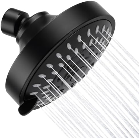 AISOSO High Pressure Rain Shower Head 5 Modes Showerhead 4.1" Matte Black by Aisoso