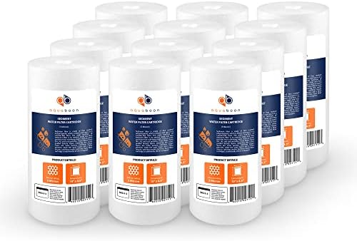 Aquaboon 5 Micron 10 x 4.5 Sediment Water Filter Replacement - 12 Pack by Aquaboon
