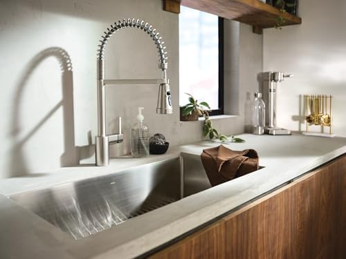 Moen Align Spot Resist Stainless 3-In-1 Water Filtration Pre-Rinse Spring Pull Down Kitchen Faucet, Water Filter for Sink Faucet Sold Separately, F5923SRS - Image 2