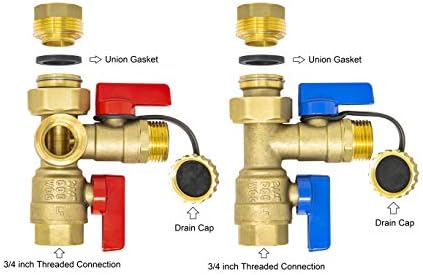 3/4 inch IPS Isolator Tankless Water Heater Service Valve Kit – 3/4'' FNPT X FNPT Thread Brass Isolation Set with Pressure Relief Valve | Pipe Fittings, Supplies & Spare Parts - Image 2