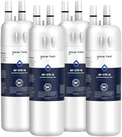 GLACIER FRESH EDR1RXD1 Water Filter Compatible with W10295370A, 4 Pack by GLACIERFRESH