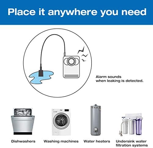iSpring WD01 Wired Water Leak Detector with 46" Sensor Cable, 110dB Alarm, Leak Alert System for Home, Basement, Sink, Water Heater, Laundry, and RO Filters - Image 2