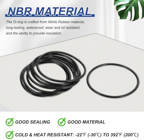 PATIKIL Silicone Sealing Rings 70x63.8x3.1mm Black 10Pcs - Image 3