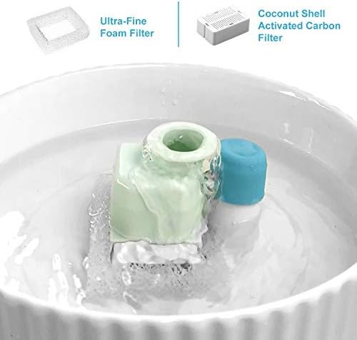 Wave and Cup Cake Porcelain Cat Fountain Filter 8 Carbon Filters 2 Foam Filters Ceramic Pet Fountain Water Dispenser Dog Fountain Replacement Filters(10PACK) - Image 3