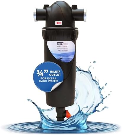 Hardless NG4L Whole House Water Filter- Salt-Free Softening Device - Reduces Limescale, Sediment & More - Compact, Easy to Install- Comes w/ 3/4" Inlet/Outlet - Filtration System for Extra Hard Water by HardlessNG