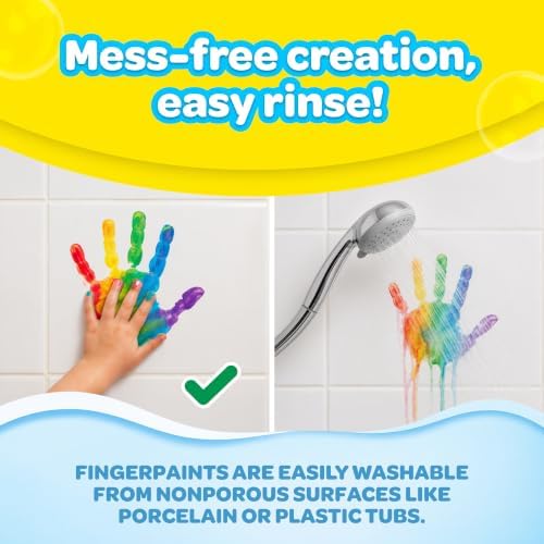 Crayola Bathtub Fingerpaint Deluxe Value Pack 10-Piece Set for Kids, 3 OZ Tubes of Washable Soap Paint, Non-Toxic, Stain Free Bath Toys for Kids - Image 3