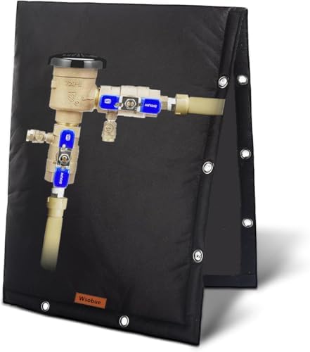 Backflow Preventer Insulation Cover,Outdoor Pipe Insulation Cover,Winter Well Head Cover Water Well Pump Covers Sprinkler Valve Cover 2-Way Opening (Black 24" W x 30" H) by Wsobue