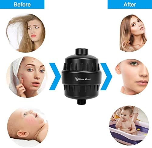 NearMoon High Output 15 Stage Shower Filter - Filtered Shower head softener for Hard Water，Reduces Dry Itchy Skin, Dandruff and Improves the Condition of Your Skin, Hair (Matte Black) - Image 4