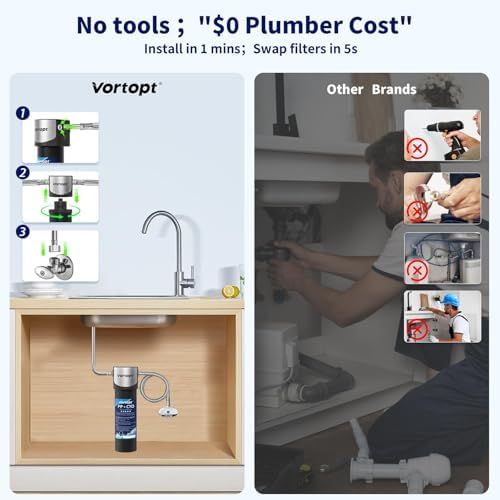 Vortopt Q1 10000 Gallon Water Filter, Reduces Chlorine, Bad Taste & Odor - Image 6