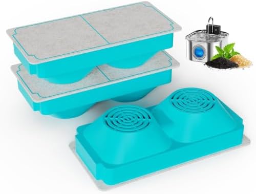 Cat Water Fountain Filter Replacement(3 Filters + 3 Sponges) by SUKIPAW