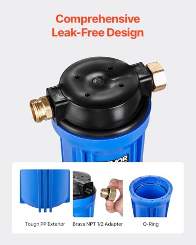 VEVOR RV Water Filter, 2.5 x 10 in Water Filter System for Campers, Remove Sediments, Chlorine, Bad Tastes, Odors, and Most Contaminants, RV Filter for RVs, Boats, Vans - Image 5