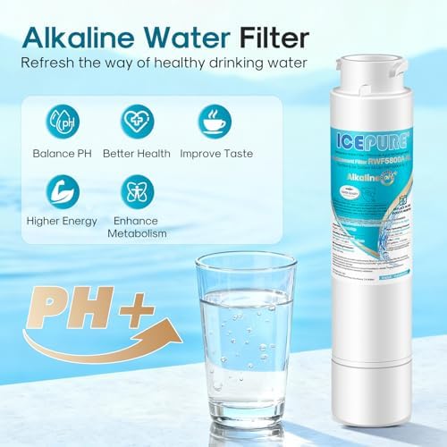 ICEPURE Alkaline RWF5800A-AL Refrigerator Water Filter and Air Filter Replacement for Frigidaire EPTWFU01, EWF02, Pure Source Ultra II, PureSource Ultra 2, BO022, MR022, SCWFTCTO, Enhances PH, 3Combo - Image 4