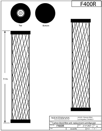 Westbrass F400R Replacement Filter Cartridges for F400 Under Sink In-line Filter Unit and Instant Hot or Pure Water Dispenser Faucets, White (2-Pack) - Image 2