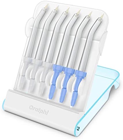 Replacement Tips for Waterpik Water Flosser (6 Periodontal Tips + Storage Case Combo) by Oralphi