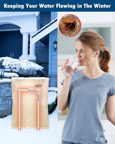 Backflow Preventer Insulation Cover (5F), 24"X30" 5 Layers Outdoor Pressure Vacuum Breaker, Water Well Pump, Sprinkler Valve, Faucet Cover for Winter Freeze Protection - Beige - Image 6