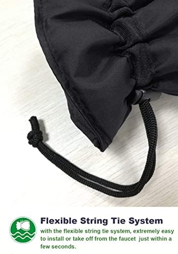 Pro Outdoor Faucet Cover Socks for Winter Freeze Protection, 5.9" W x 7.7" H, Black, Set of 2 - Image 6