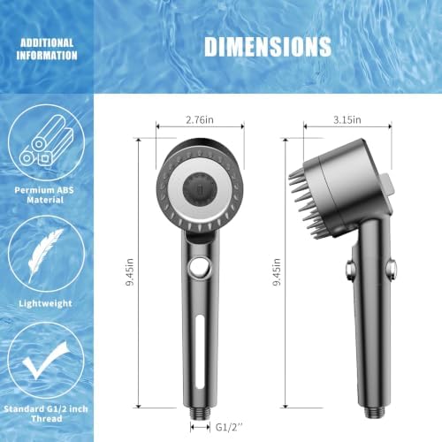 PWERAN Filtered Shower Head with Handheld,High Pressure Shower Heads Filter - Image 6