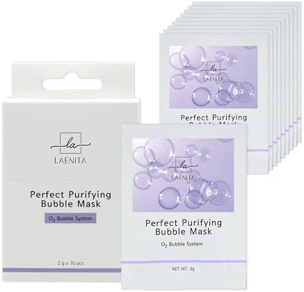 Perfect Purifying Bubble Mask(10 Pack), O2 Bubble System Face Mask by LAENITA