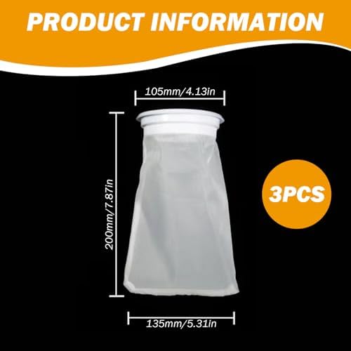 IBC Tote Filter 3Pcs 5.3" x 200mm IBC Lid Filter 200 Mesh Rain Barrel Filter Nylon Washable Reusable Replacement Rain Water Filter - Image 4