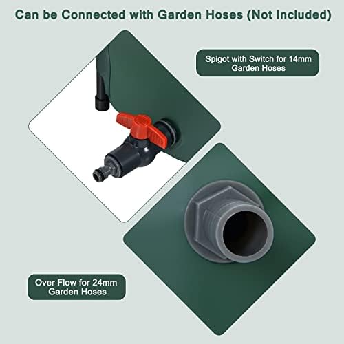 Goflame Rain Barrel Water Collector Portable Foldable Collapsible Tank,Spigot Filter Water Storage Container, Green (60 Gallon) - Image 7