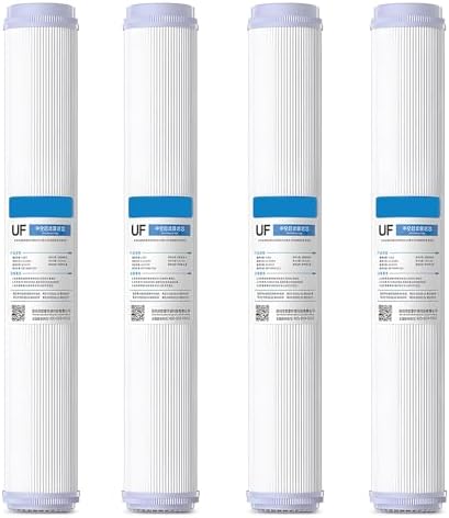 20''X 2.5''Ultrafiltration UF Filter, Hollow fiber ultrafiltration membrane 0.01 micron filtration, Flat Mouth Universal Water Filter Elements(4pcs) by Unknown