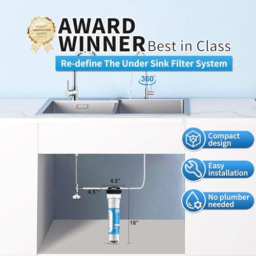 WINGSOL Water Filter for Sink with Faucet, Reduce Heavy Metals/Chlorine/PFAS/PFOA/PFOS/Odor/Sediment, NSF/ANSI 42&53 Improve Taste, EZ Change Life Indication Mineral pH+ Under Sink Water Filter - Image 3