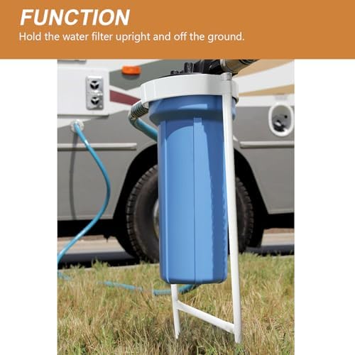 RV Water Filter Stand, Rust-Resistant Iron Holder, Anti-Kink, Tool-Free - Image 3
