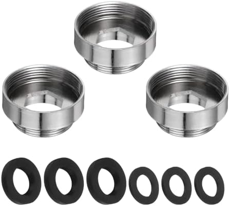 uxcell 3Pcs Faucet Adapter Kit, Male 0.85in to Female 0.98in Kitchen Sink Stainless Steel Tap Aerator Adapter Set to Connect Garden Hose, Water Filter, Standard Hose Diverter by uxcell