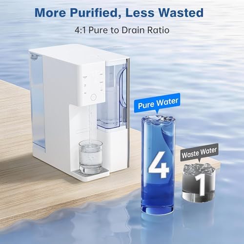Tanoxo Reverse Osmosis Water Filter Countertop System, 5-Stage RO Filtration, Instant Hot Water with 4 Temperature Settings, BPA-Free - Image 5