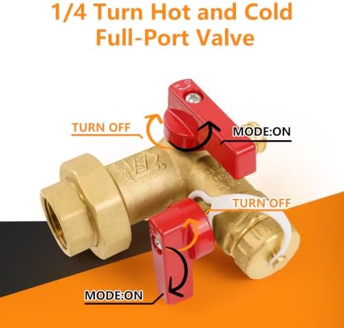 1PC HeSun 3/4" PEX-B Tankless Water Heater Service Valve Kit(Tool053-1) - Image 5