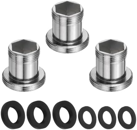 uxcell 3Pcs Faucet Adapter Kit, Male 0.61in to Male 0.85in Kitchen Sink Stainless Steel Tap Aerator Adapter Set to Connect Garden Hose, Water Filter, Standard Hose Diverter by uxcell