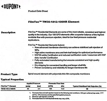 Dow FilmTec, TW30-1812-100HR 100 GPD TFC High Rejection Membrane for Undersink Reverse Osmosis (RO) System - Image 6