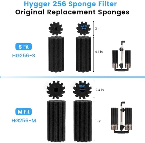 hygger Pack of 4 Replacement Sponges for Aquarium Vertical Stripes Double Sponge Filter (M) - Image 2
