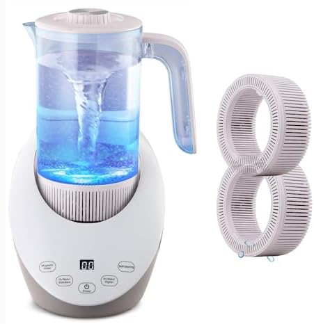 Hydrogen Water Ionizer Machine,Hydrogen Water Pitcher,Hydrogen Alkaline Water Generator Electrolysis Jug,Hydrogen Bottle with SPE and PEM Technology, Balanced pH Water Ionizer with 2 Filter Element. by Zehiseta